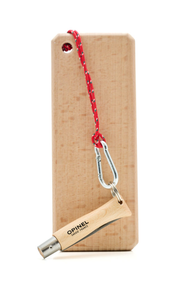 Tagliere in faggio con coltellino Opinel - immagine 2
